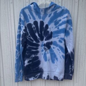 GAP Blue and White Tie-Dye Men's Hoodie